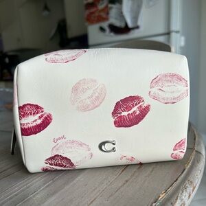 Coach Lip Print Cosmetic Bag
